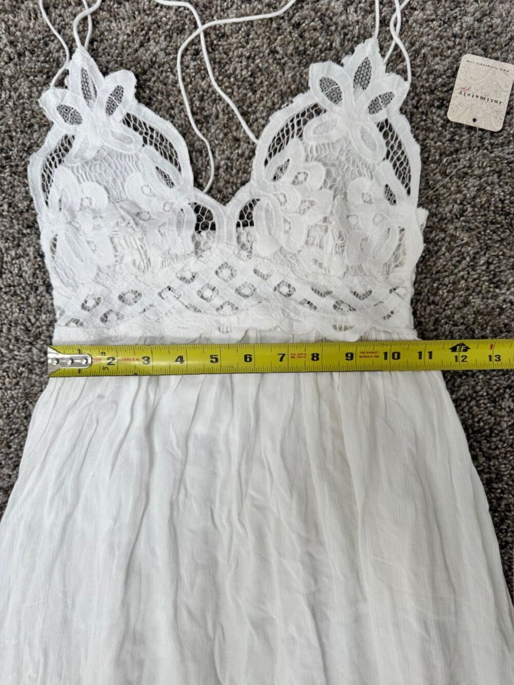 Free People Intimately White Lace Boho Maxi Dress Open Back Size S NWT - Picture 7 of 12